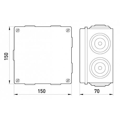 Монтажная коробка 150х150, IP55. e.db.pro.150.150.70 Enext p016004