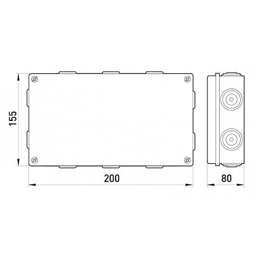 Монтажная коробка 200х155, IP55, e.db.pro.200.155.80 Enext p016009