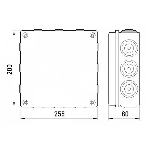Монтажная коробка 255х200, IP55, e.db.pro.255.200.80 Enext p016006