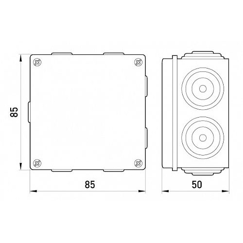 Монтажная коробка 85х85, IP55, e.db.pro.85.85.50 Enext p016002