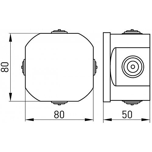 Монтажная коробка 80х50, IP55, e.db.pro.80.50 Enext p016001