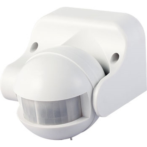Датчик движения настенный, 180°, IP44, e.sensor.pir.09.white