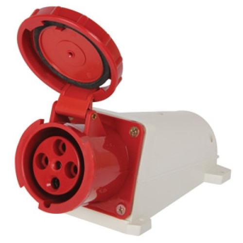 Силовая розетка 63А, 380В, 4 полюса, стационарная, e.socket.pro.4.63