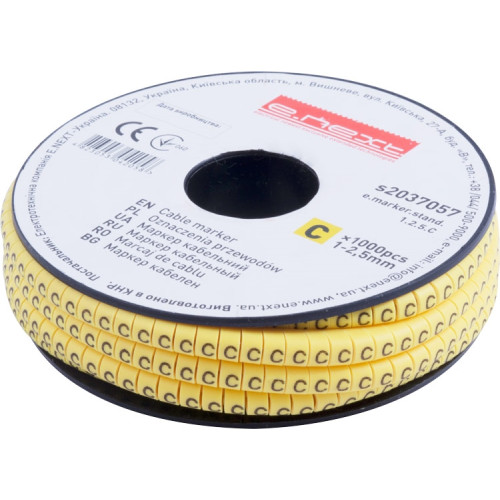 Маркер кабельный буква C, e.marker.stand.1.2.5.C Enext s2037057