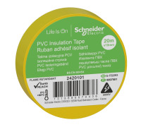 Изолента ПВХ желтая, 20 метров, Schneider Electric 2420101