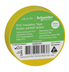 Изолента ПВХ желтая, 20 метров, Schneider Electric 2420101