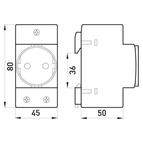 Розетка на din-рейку с заземлением e.socket.pro.din.tms Enext s004002