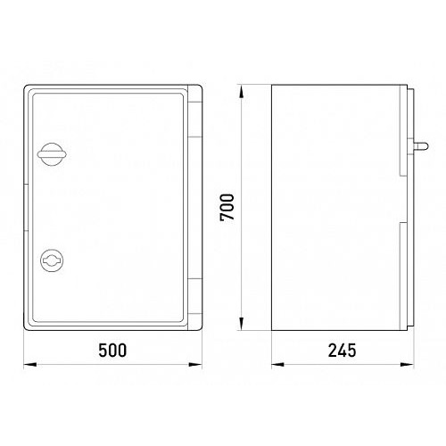 Щит ударопрочный из АБС-пластика 500х700х245мм, IP65, e.plbox.500.700.245.blank, Enext CP5006