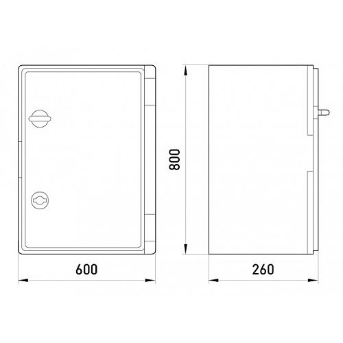 Щит ударопрочный из АБС-пластика 600х800х260мм, IP65, e.plbox.600.800.260.blank, Enext CP5009