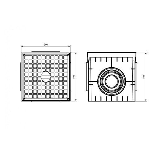 Колодец кабельный 200x200x200 мм, без крышки, ADAL PANO MD9141
