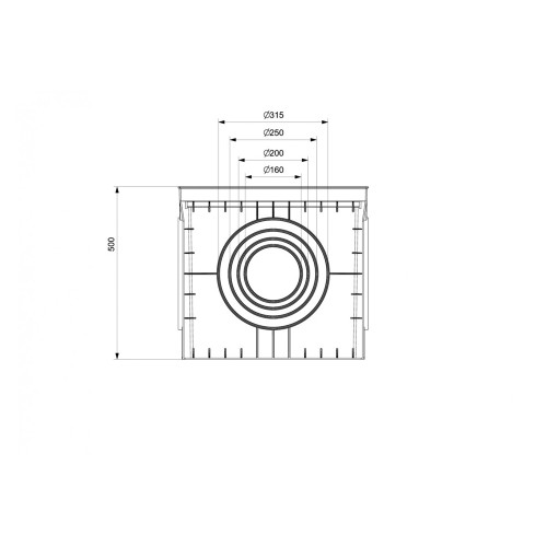 Колодец кабельный 550x550x500 мм с крышкой, ADAL PANO MD9120