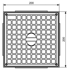 Крышка кабельного колодца 200x200 мм, серый, ADAL PANO MD9142
