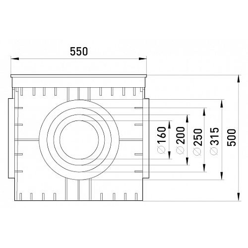 Колодец кабельный пластиковый 550х550х500 мм с крышкой, e.manhole.550.550.500.cover Enext CP555550