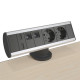 Блок розеток на стол 220В + USB + RJ45, алюминий/черный, Axessline Desk Kondator