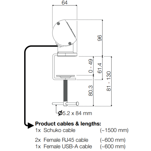 Блок розеток на стол 220В + USB + RJ45, алюминий/черный, Axessline Desk Kondator