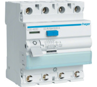 УЗО 63 А, 30 мА, тип А, 4 полюса, клеммы QuickConnect, CDS463D Hager