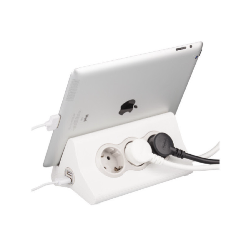 Удлинитель с держателем планшета на 3 розетки и USB, белый, 694810 Legrand