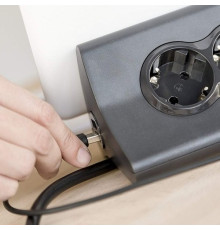 Удлинитель с держателем планшета на 3 розетки и USB, черный, 694811 Legrand