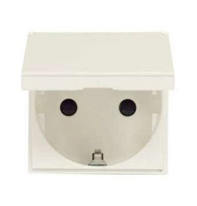 Розетка с заземлением и крышкой, белый, Zenit ABB N2288.1 BL