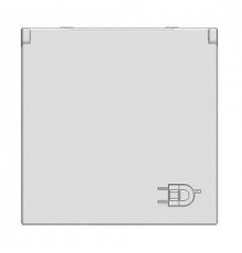 Розетка с заземлением и крышкой, серебристый, Zenit ABB N2288.1 PL