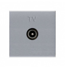 Розетка ТВ, серебристый, Zenit ABB N2250.7 PL