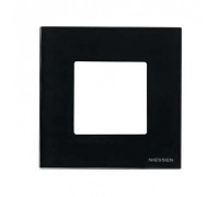 Рамка 1 пост, стекло черное, Zenit ABB N2271 CN