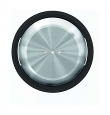 Клавиша одинарная с подсветкой, хром/черное стекло, Sky Moon ABB 8601.3 CN