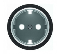 Накладка розетки, хром/черное стекло, Sky Moon ABB 8688.9 CN