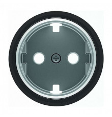 Накладка розетки, хром/черное стекло, Sky Moon ABB 8688.9 CN
