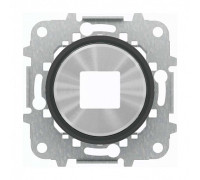 Накладка USB розетки, хром/черное стекло, Sky Moon ABB 8685 CN
