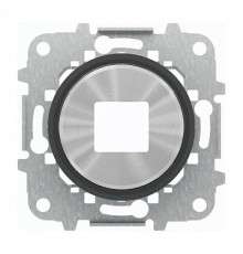 Накладка USB розетки, хром/черное стекло, Sky Moon ABB 8685 CN