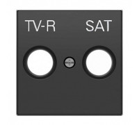 Накладка телевизионной спутниковой розетки, черный бархат, Sky ABB 8550.1 NS