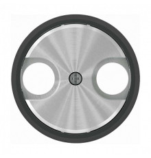 Накладка телевизионной спутниковой розетки, хром/черное стекло, Sky Moon ABB 8650 CN