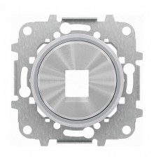 Накладка компьютерной розетки с суппортом, хром, Sky Moon ABB 8618.1 CR