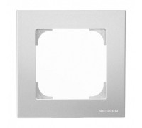 Рамка 1 пост, серебряный, Sky ABB 8571 PL