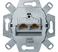 Компьютерная розетка RJ45 экранированная, двойная, Berker 455501