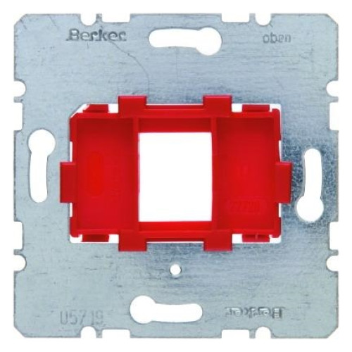 Опорная пластина для модулей Keystone с красной вставкой, одинарная, Berker 454001