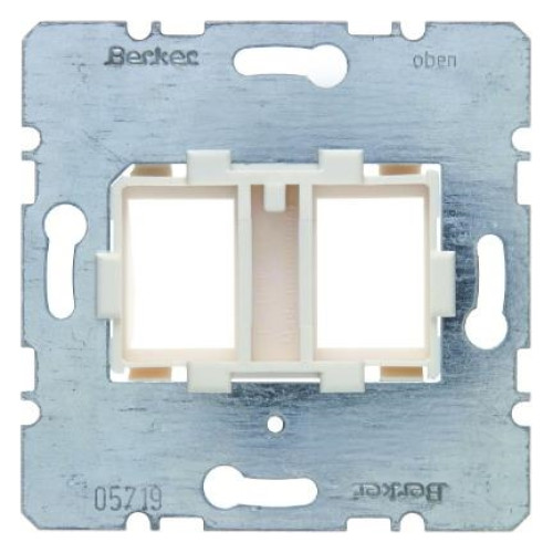 Опорная пластина для модулей Keystone с белой вставкой, двойная, Berker 454105