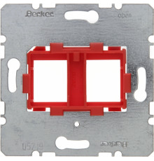 Опорная пластина для модулей Keystone с красной вставкой, двойная, Berker 454101