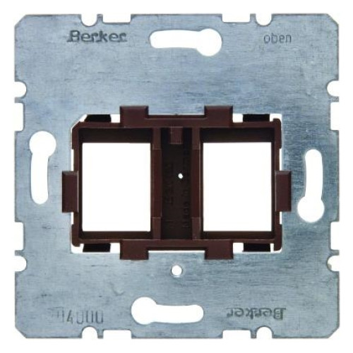 Опорная пластина для модулей Keystone с коричневой вставкой, двойная, Berker 454107