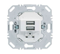 USB розетка для зарядки устройств, двойная, полярная белизна, Berker 260209