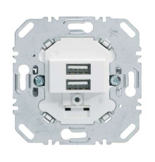 USB розетка для зарядки устройств, двойная, полярная белизна, Berker 260209