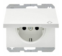 Розетка со шторками и крышкой, полярная белизна, K.1 Berker 47517209