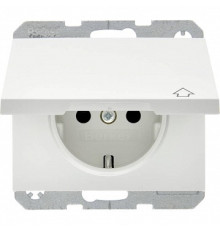 Розетка со шторками и крышкой, полярная белизна, K.1 Berker 47517209