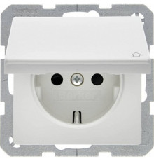Розетка со шторками и крышкой, полярная белизна, Q.х Berker 47516089
