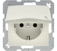 Розетка с заземлением и крышкой, белый, S.1 Berker 47518982