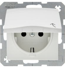 Розетка с заземлением и крышкой, полярная белизна, S.1 Berker 47518989