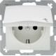 Розетка с заземлением и крышкой, полярная белизна, S.1 Berker 47518989