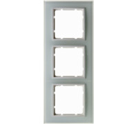 Рамка 3 поста, стекло полярно-белый, B.7 Berker 10136909