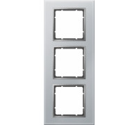 Рамка 3 поста, стекло алюминий, B.7 Berker 10136414